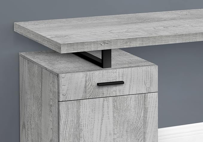Computer Desk Home Office Laptop Left Right Set up Storage Drawers 48 l Work Grey Laminate Black Metal Contemporary Modern PD950