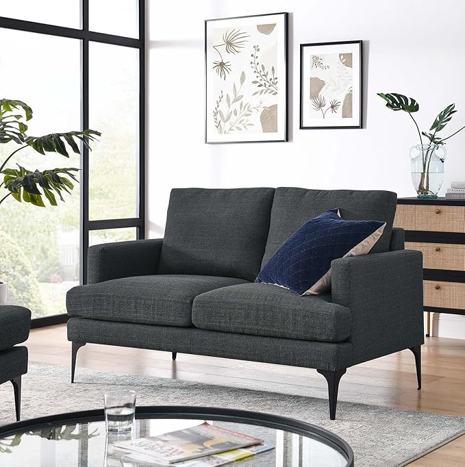 Modway EEI-6006-DOR Evermore Upholstered Fabric Loveseat Gray