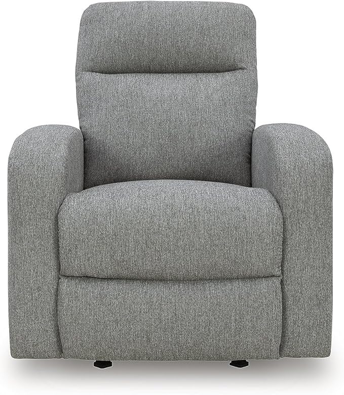Signature Design by Ashley Carrigan Lane Modern Pull Tab Rocking Recliner Light Gray