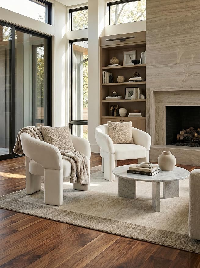 LukeAlon Modern Velvet Accent Chair Barrel Back Armchair Upholstered Lounge Chair for Living Room Bedroom Office Waiting Rooms Beige