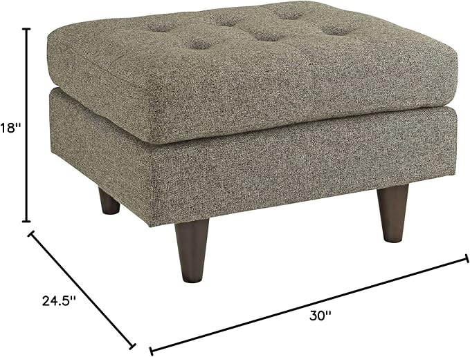 Modway EEI-1667-OAT Empress Mid-Century Modern Upholstered Fabric Ottoman In Oatmeal