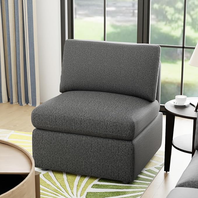 PayLessHere Sofa Couch Convertible Sofa 1-Seat Sofa Modular Sectional Sofa Couch for Living Room Bedroom OfficeDark Gray