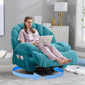 Swivel Rocker Recliner Chair – Shell Shape Manual Big Tall Single 360° Swivel Reclining Sofa with Storage Pockets | Small Space-Friendly for Living Room/Bedroom (NO Massage &amp Heat Green)