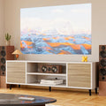 YESHOMY Modern TV Stand for 65 Inch TV 58 Entertainment Center with Storage Cabinets Media Console for Living Room &amp Apartment Minimalist Retro TV Cabinet Bright White
