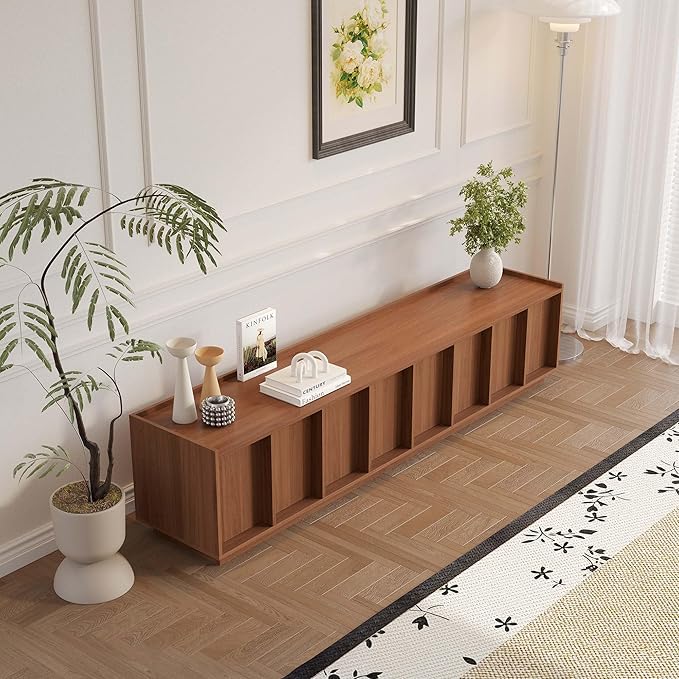 TV Stand 78.74 Mid Century Modern TV Console with Storage Cabinet Television Stand with Shelf for Living Room Bedroom Wood Entertainment Center for 75 inch TVs