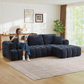 108 W Modular Sectionals SofaCloud Boneless Couch with ChaiseChenille Tufted Deep Seat L Shaped CouchModern Compression Foam Sofa for Living Room BedroomNo Assembly Required(Right FacingBlue)