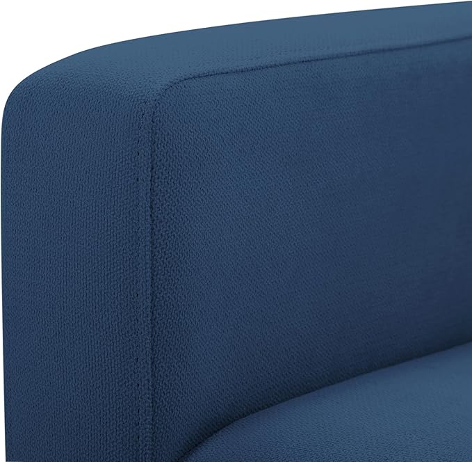 Loveseat Sofa Small Couch for Small Spaces Modern Linen Fabric 2-Seater Sofa with Solid Wood Legs Easy Assembly Apartment Couch for Living Room Office (Blue)