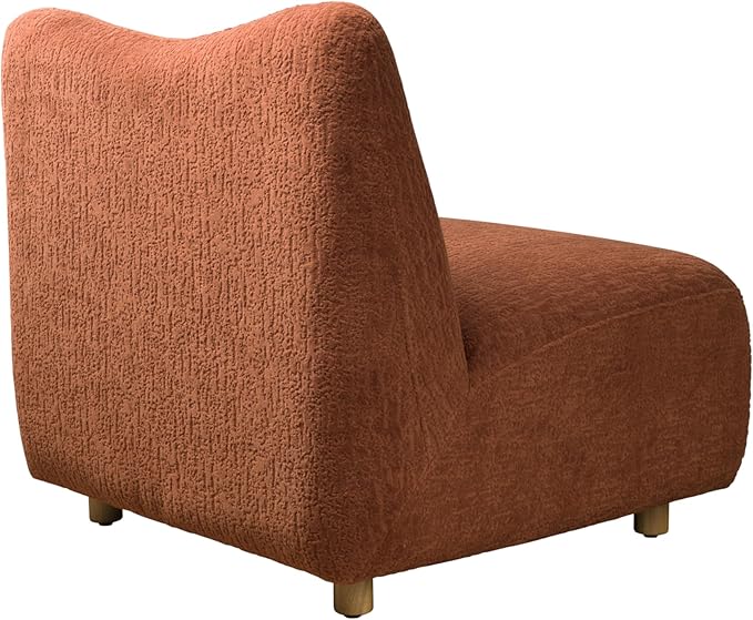 Art Leon Modern Accent Chair - Fabric Modular Single Sofa Chair Armless Chair with Wooden Legs for Bedroom Living Room Brown