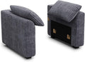 Belffin 1 Pair Armrests Module for Large Modular Sectional Sofa Upholstered Side Armrest Seat Part for Plush Corduroy Sectional Couches for Living Room Apartment Light Grey
