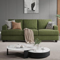 89 Inch Sofa with Extra Deep Seats Oversize 3 Seater Sofa for Living Room Modern Couch and Sofa Comfy Armrests and Seats and Backrests Easy Installation Corduroy Fabric Green