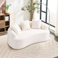65'' Modern Curved Cloud Loveseat Sectional Sofa for Small Spaces Luxury Plush Chenille Deep Seat Couch with 3 Pillows No Assembly Needed Apartment Living Room Furniture Beige