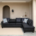 Sectional Couches for Living Room Convertible 4 Seat Modular Sectional Sofa Set for Living Room L Shaped Couch Modern Sofas for Apartment/Office Black