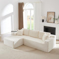 103'' Modular Sectional Sofa with Deep Seat Comfy L Shaped Couch Modern Cloud Couch with Oversized Chaise Corduroy No Assembly Required for Living Room Bedroom Beige