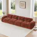 Boneless Couch Sectional Couches for Living Room 140.9'' Cloud Couch with Deep Seat Comfy Soft Velvet Modular Sectional Sofa Modern Oversized 4-Seater Boneless Sofa No Assembly Red