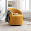 Swivel Barrel Chair Modern Teddy Fabric Swivel Accent Armchair Comfy Round Club Chairs Sofa Arm Chair for Living Room Bedroom Reading Room Apartment Hotel Office Nursery Lounge（Yellow）