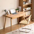 Solid Wood Desk Mid Century Modern Home Office Desk Computer Desk with Drawer for Writing Study Vanity 47.24 W