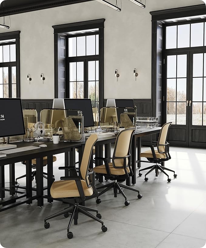 43 Home Office Desk Modern Computer Desk 43.3x23.6x29.5 inches PC Table with Thicken Frame Industrial Style Sturdy Metal Frame Furniture for Writing Gaming Black+Black