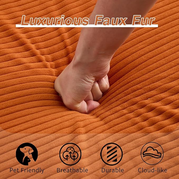 118 Oversized Sectional Couches Convertible Floor Sofa Bed with Cup Holder Boneless Foldable Mattress Cloud Couch with Pillow Back &amp Armrest for Living Room Bedroom Lounge(Corduroy Orange)