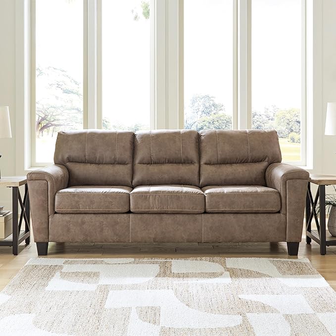 Signature Design by Ashley Navi Modern Sofa with Removable Cushions Dark Brown