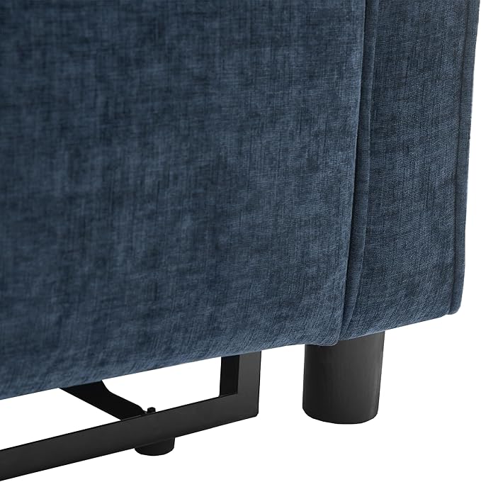 Merax 2-in-1 Convertible Sofa Bed &amp Recliner Sofa 82 3-Seater Sofa Pull-Out Sleeper Sofa 3 Level Adjustable Backrest Reversible Left/Right with USB Charging Ports Easy to Assemble (Blue)