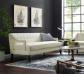 Modway Concur Mid-Century Modern Upholstered Velvet Sofa In Ivory