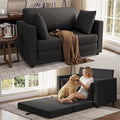 Convertible Loveseat Sofa Bed | Pull Out 78.7” Floor Couch Bed | Folding Sleeper Sofa Bed for Living Room Apartment &amp Guest Room | Black