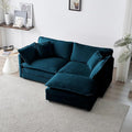 Deep Seat Cloud Loveseat Sofa Sectional Couch with Movable Ottoman 2 Seater Oversized L Shaped Corner Sofa Couches Comfy Chenille Love Seat for Living Room Bedroom Apartment Office