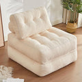 Folding Chair Bed Futon Sofa Floor Couch for Adults Chair for Living Room Lounge Sofa Convertible Sofa Bed Small Couches for Small Spaces Beige