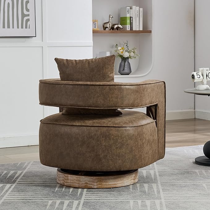 KEIKI Swivel Accent Chair Comfy Sofa with Open Back Club Chair Leisure Seat for Lounge for Nursery Bedroom Living Room Hotel Office Coffee