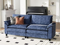 Flamaker Modular Sectional Loveseat Sofa Couch Fabric Small Love-Seat Sofa Cloud Couch with Comforts 2-Seat Sectional Sofa Couches for Apartment Bedroom Small Space(Blue)