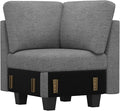 Belffin Chenille Corner Seat for Modular Couch. Sectional Sofa Module. Light Grey.