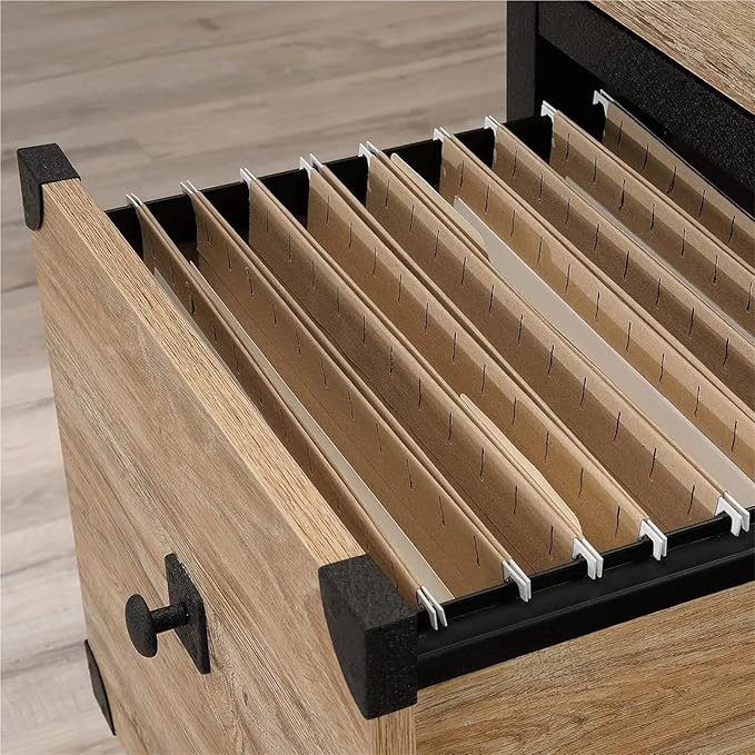 Mobile File Cabinet Pedestal File Cabinet Metal Accent Casters for Mobility Industrial Style