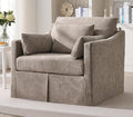 ONBRILL Accent Chair for Living Room Slipcovered Chair with 3 Throw Pillows Comfy Reading Chair Deep Seat Armchair w/Sloped Arms Modern Single Couch Sofa for Apartment Wheat