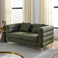 Loveseat Sofa Modern Couch 60 W Teddy Bouclé Comfy Cloud Sofa with Gold Legs &amp Pillows Upholstered Tufted Deep Seat Cozy Sherpa Couch for Living Room Bedroom Office Apartment(2 Seater Green