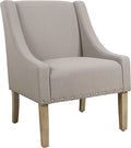 Homepop Home Decor | Upholstered Classic Swoop Arm Accent Chair | Accent Chairs for Living Room &amp Bedroom | Decorative Home Furniture Sand Dune