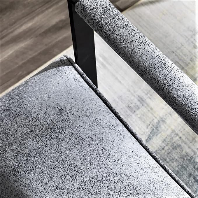 Container Furniture Classic Mid Century Modern Accent Chair with Durable Square Metal Frame Armchair for Living Room Bedroom Home Office in Spotted Microfiber Upholstery Grey