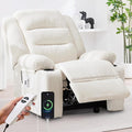 Power Recliner Chair with Cup Holders Electric Recliner Chair for Adults Living Room Reclining Chair Home Theater Seating Lounge Chair (1 Stripe White)