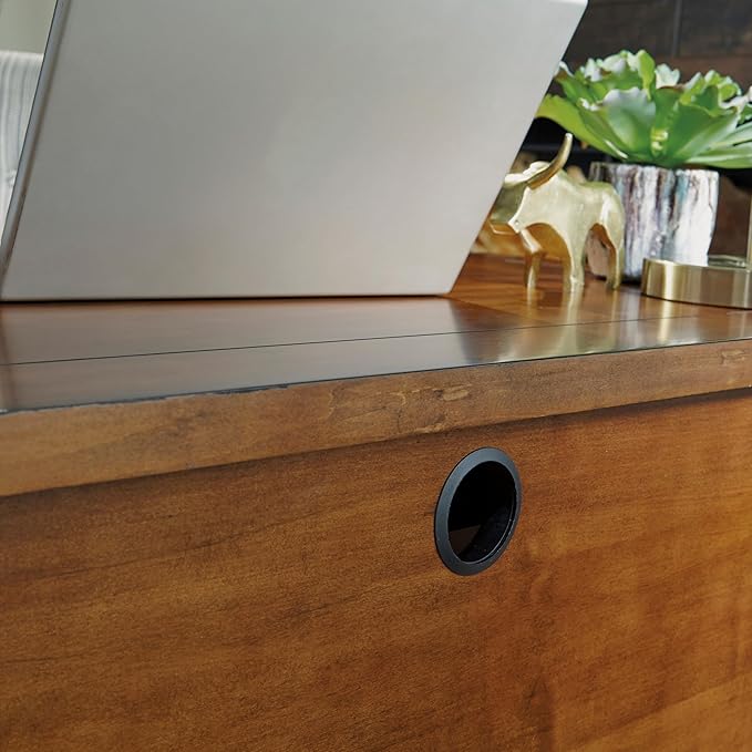 Homestyles Tahoe Aged Maple Executive Pedestal Desk