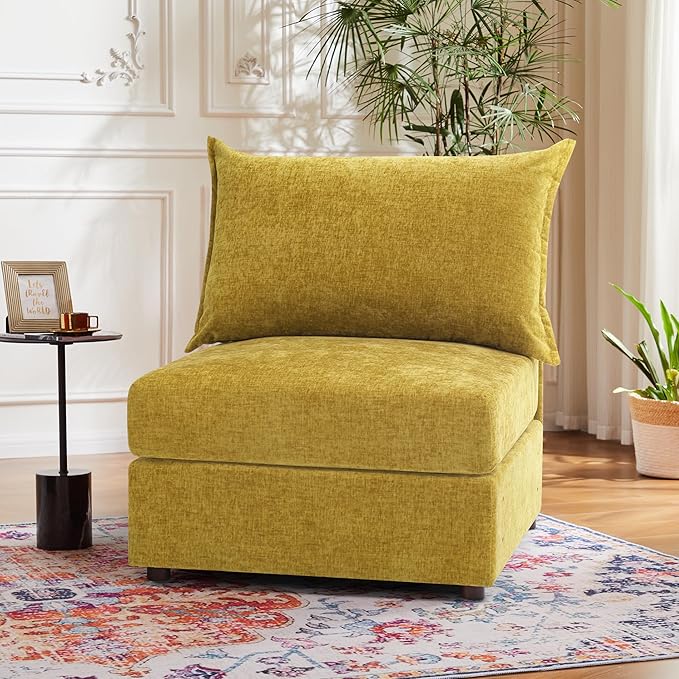 ABCASA Modular Sectional Sofa Couch Seat Base Yellow