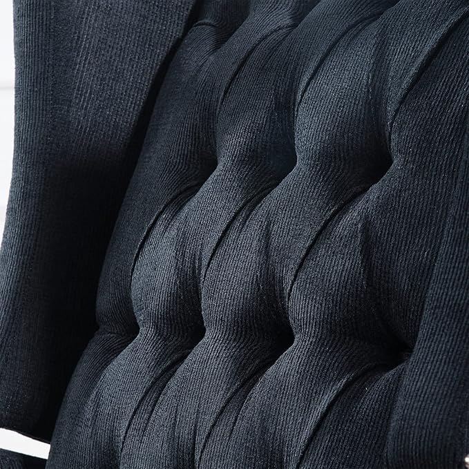 Black Fabric Recliner Chair for Adults Accent Wingback Chair Mid-Century Modern Recliner Tufted Chairs Living Room Armchair for Bedrooms Reading Recliner 27 Wide