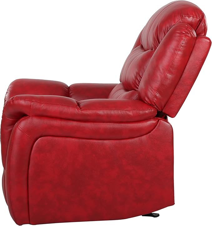Christopher Knight Home Hawthorne Glider Recliner Leather Oxblood Red