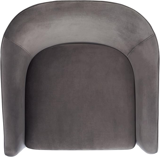 SAFAVIEH Couture Collection Londyn Mid-Century Modern Dark Brown Velvet Upholstered Accent Chair (Fully Assembled)