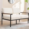 Wahson White Chenille Loveseat Couches 52 Inch Modern Comfy Upholstered Sofa with 2-Seat Small Sofa Couch Lounge Chair Mini Teen Couch for Living Room/Bedroom/Small Spaces/Office