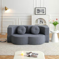 2-in-1 Folding Sofa Bed with Pillow No Assembly Futon Twin Size Sofa Bed Breathable Linen-Cotton Convertible Couch Bed for Living Room and Guest Room 75.5 InchGrey