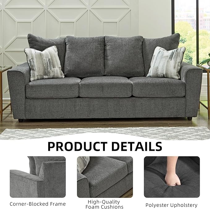 Signature Design by Ashley Stairatt Casual Sofa with Flared Arms Gray