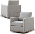 Aoiy &amp Wifon 30.7 W Swivel Accent Chair Set of 2 Mid Century Modern Swivel Chairs for Living Room Comfy Small Accent Chair Wavy Chenille Light Gray