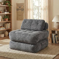Boneless Chair Folding Sofa Bed with Pillow Sleeper Sofa with Back Support Sleeper Chair Portable Fold Out Chair Bed Comfy Foldable Mattress for Living Room Dark Grey Single