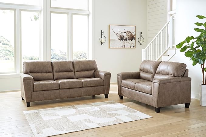 Signature Design by Ashley Navi Modern Sofa with Removable Cushions Dark Brown