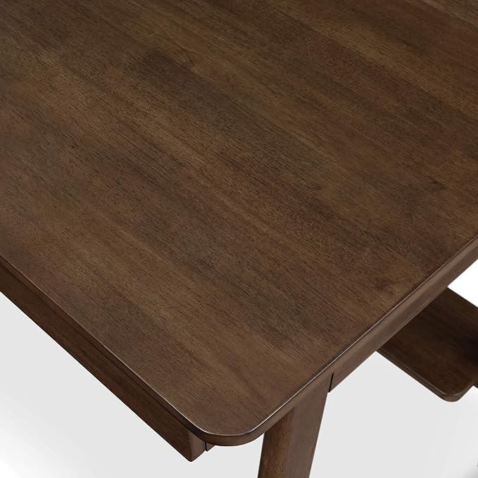 Finch Darren Home Office Desk with Drawer Mid Century Accent Desk 43 Inch Wide Simple Modern Study Table Walnut Brown