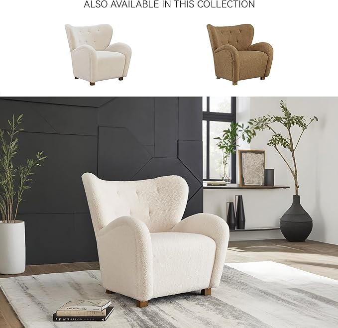 Signature Design by Ashley Larbell Contemporary Accent Chair with Wingback and Arm Rest Beige
